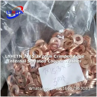 adjustment shim 7x15.3x2mm crimped edge internal serrated copper washer factory direct price - lyhitn auto parts