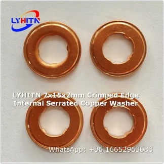 adjustment shim 7x15x2mm crimped edge internal serrated copper washer factory direct price - lyhitn auto parts