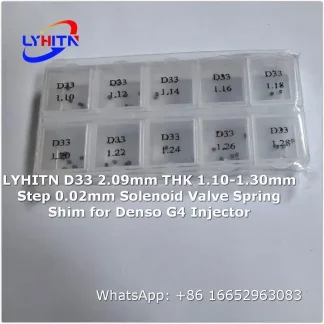adjustment shim d33 2.09mm thk 1.10-1.30mm step 0.02mm solenoid valve spring shim for denso g4 injector factory direct price - lyhitn auto parts